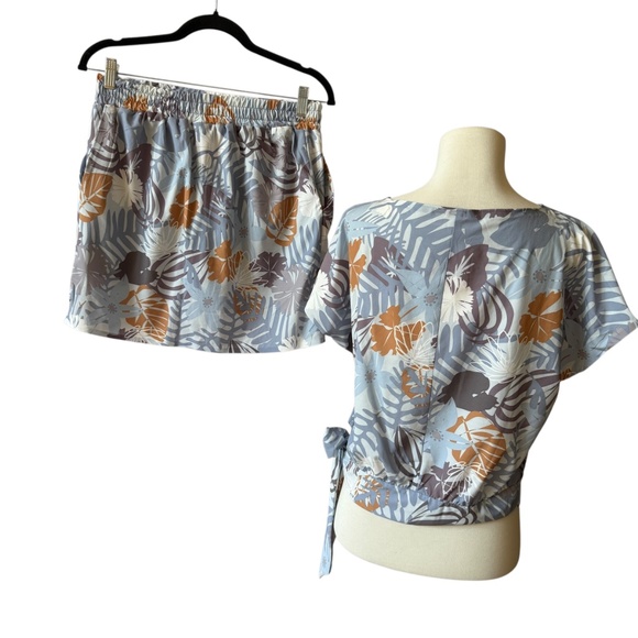 INDYEVA ALOKAYA SKORT TOP SET FLORAL ATHLEISURE SPORTY STRETCHY QUICK DRY XS - Picture 3 of 11